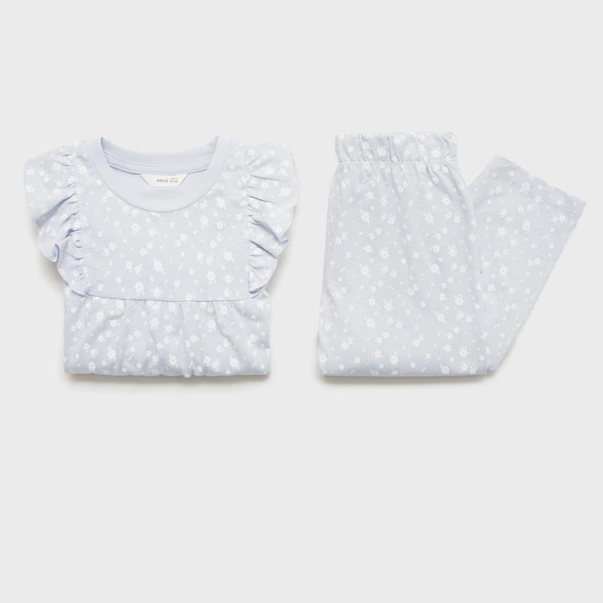 Mango Çocuk Desenli Uzun Pijama Gök Mavisi