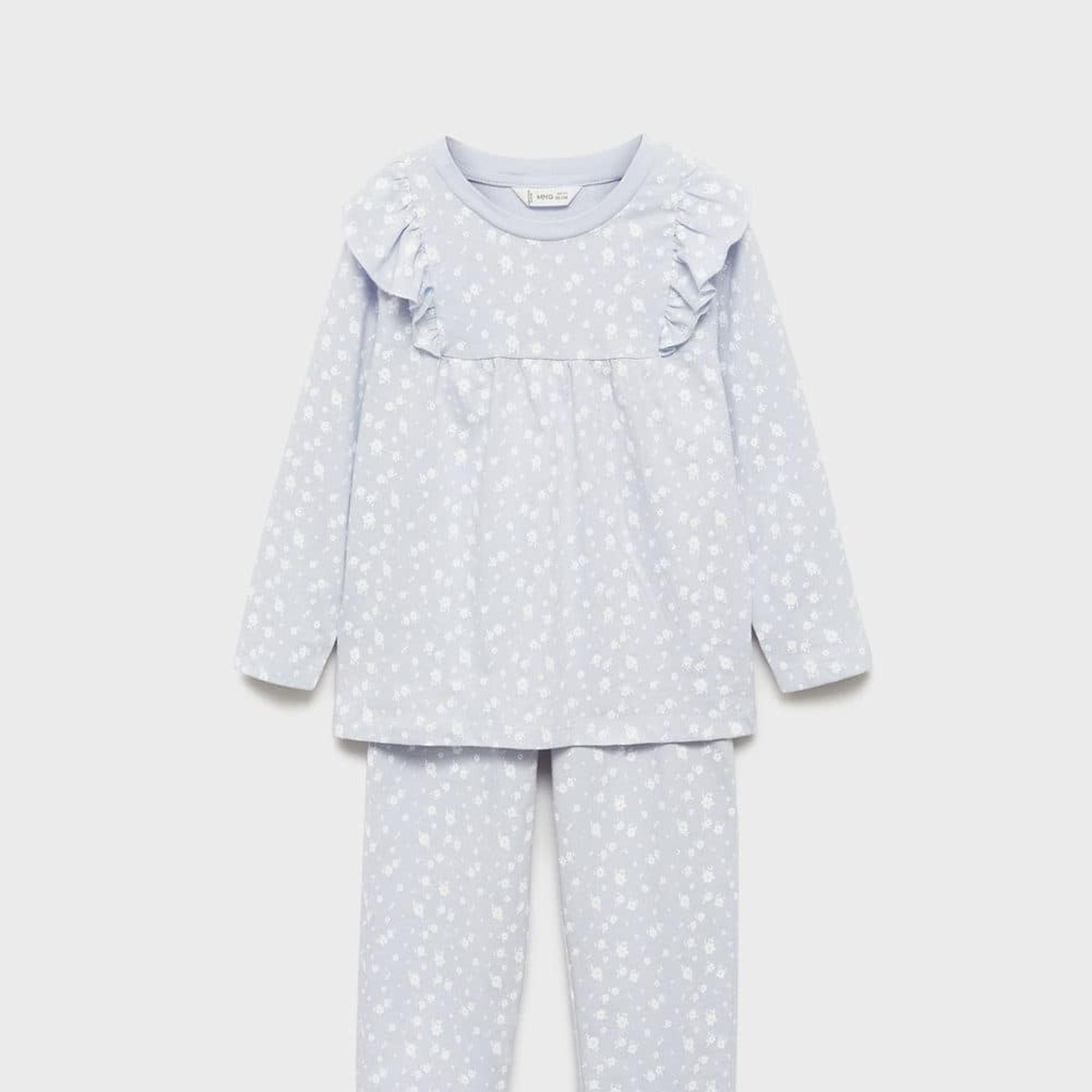 Mango Çocuk Desenli Uzun Pijama Gök Mavisi