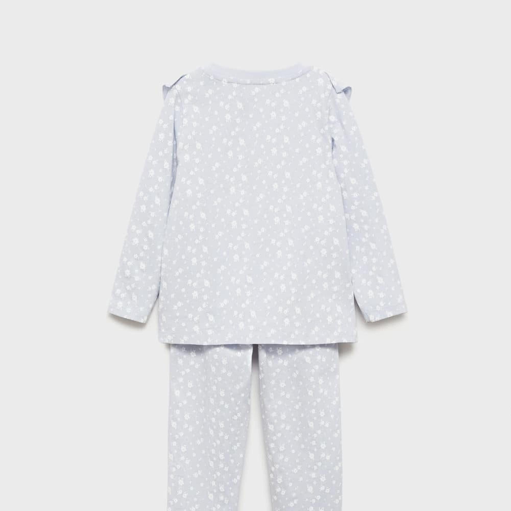 Mango Çocuk Desenli Uzun Pijama Gök Mavisi