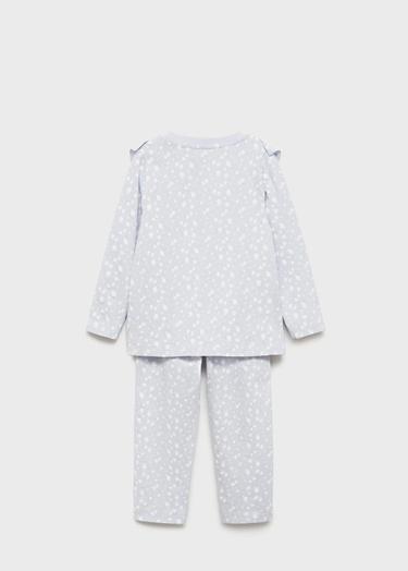  Mango Çocuk Desenli Uzun Pijama Gök Mavisi