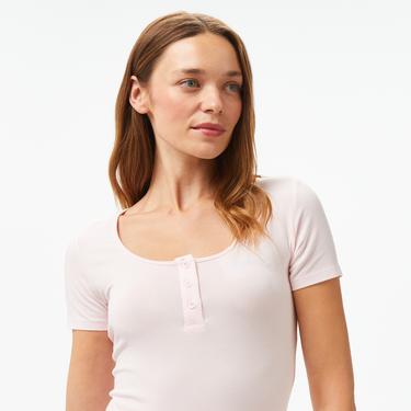  Guess Carrie Set Eco Cuddle Jersey Kadın Pembe Pijama Takımı