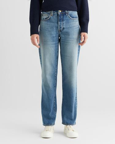  GANT Kadın Mavi Straight Fit Jean Pantolon