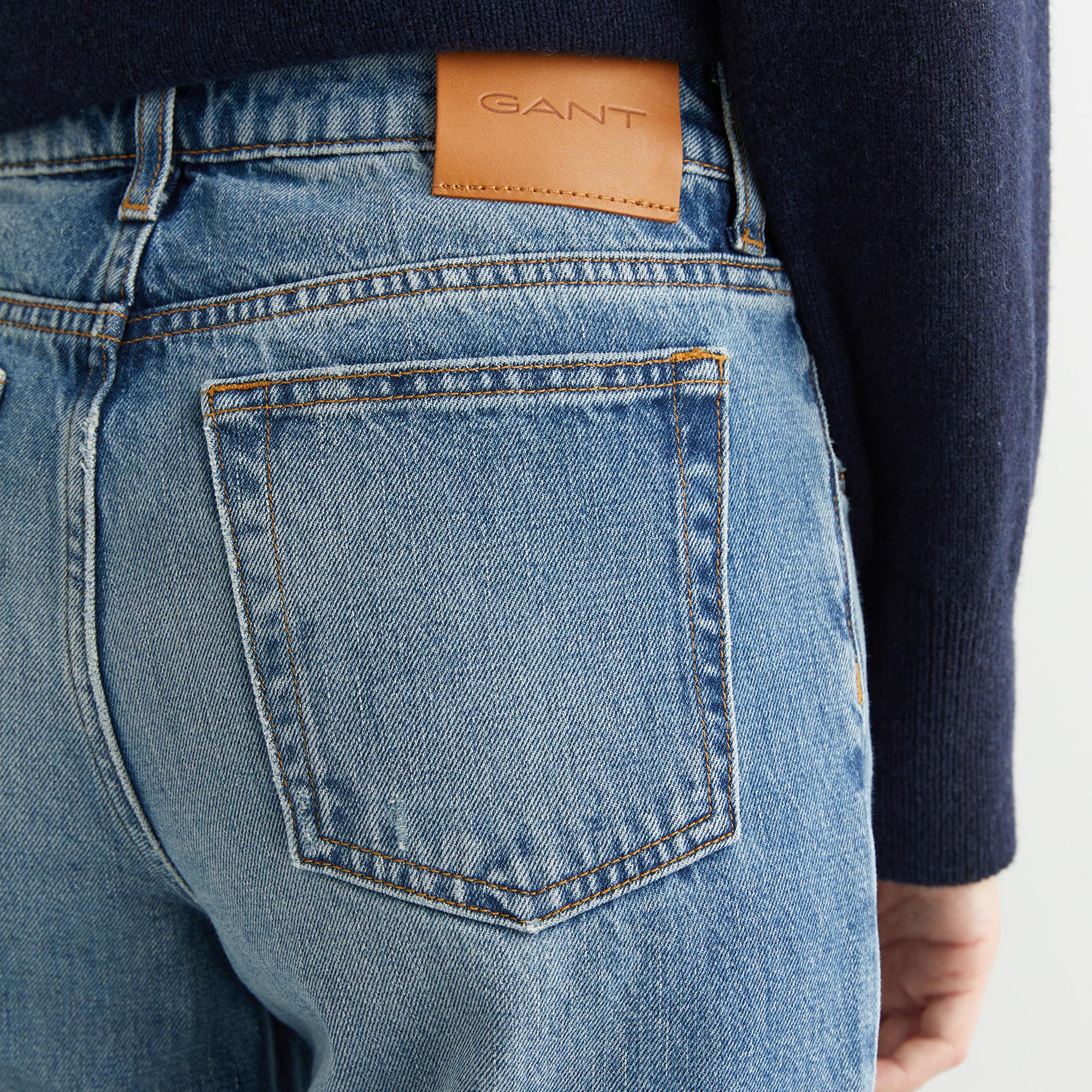 GANT Kadın Mavi Straight Fit Jean Pantolon