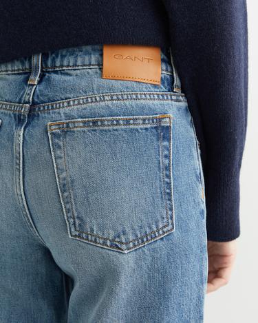  GANT Kadın Mavi Straight Fit Jean Pantolon