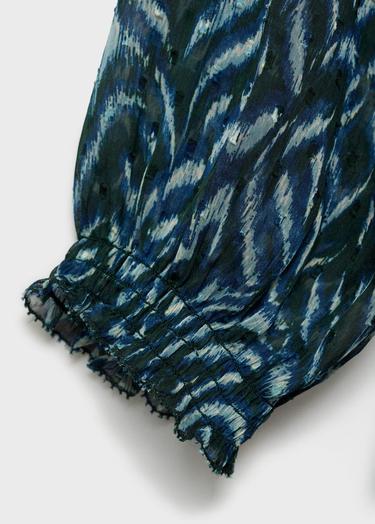  Mango Kadın Desenli Kısa Elbise Yeşil