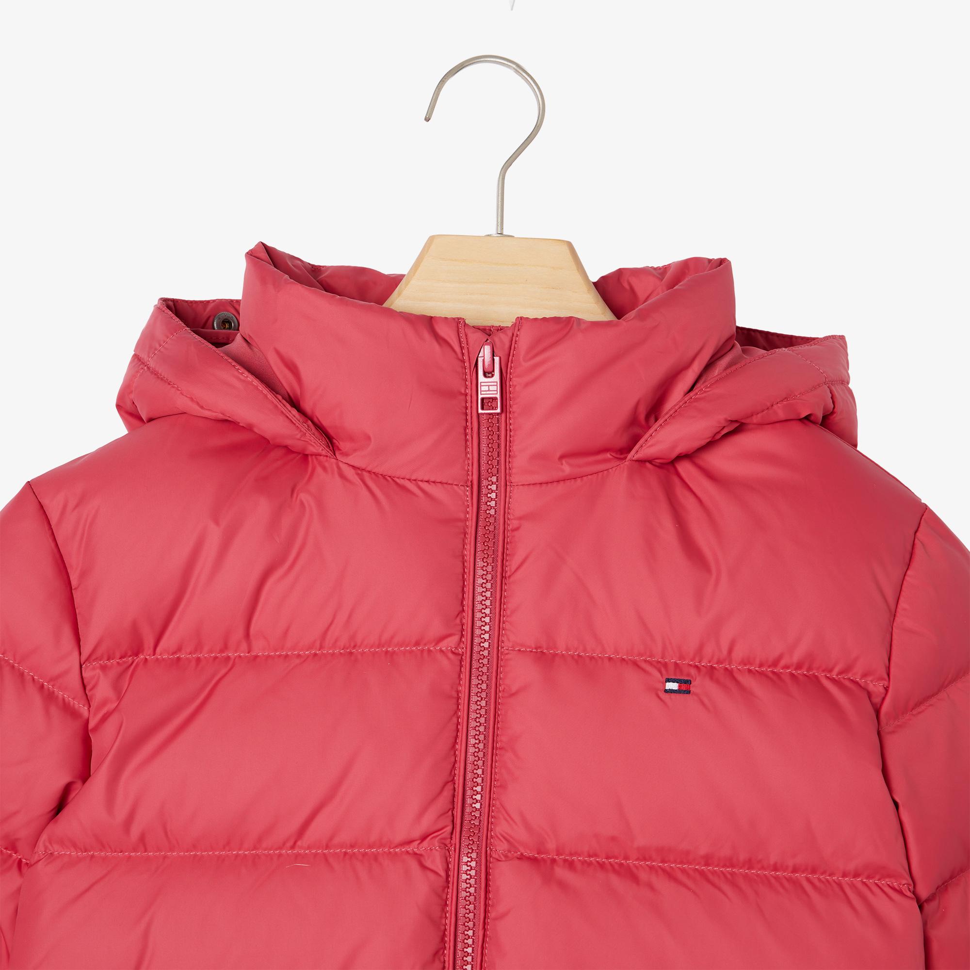 Tommy Hilfiger Essential Down Fur Hood Çocuk Pembe Mont