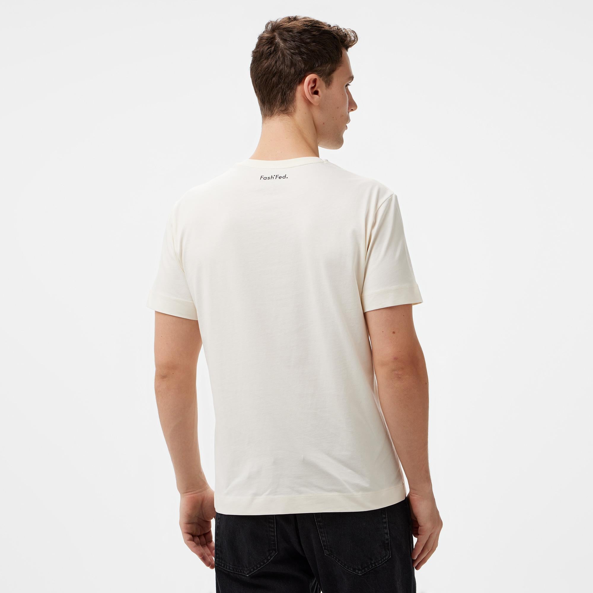 FashFed Unisex Bej T-Shirt