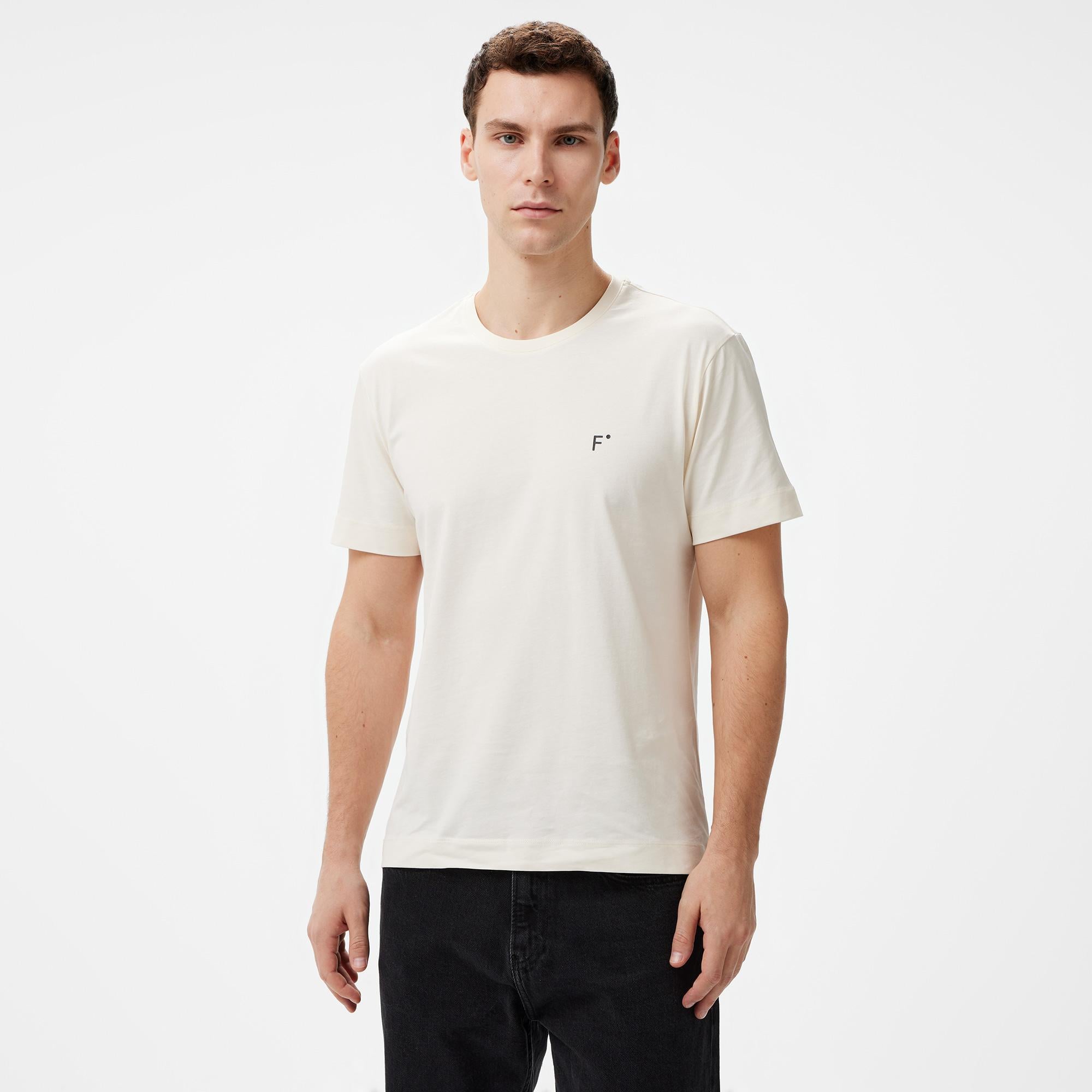 FashFed Unisex Bej T-Shirt