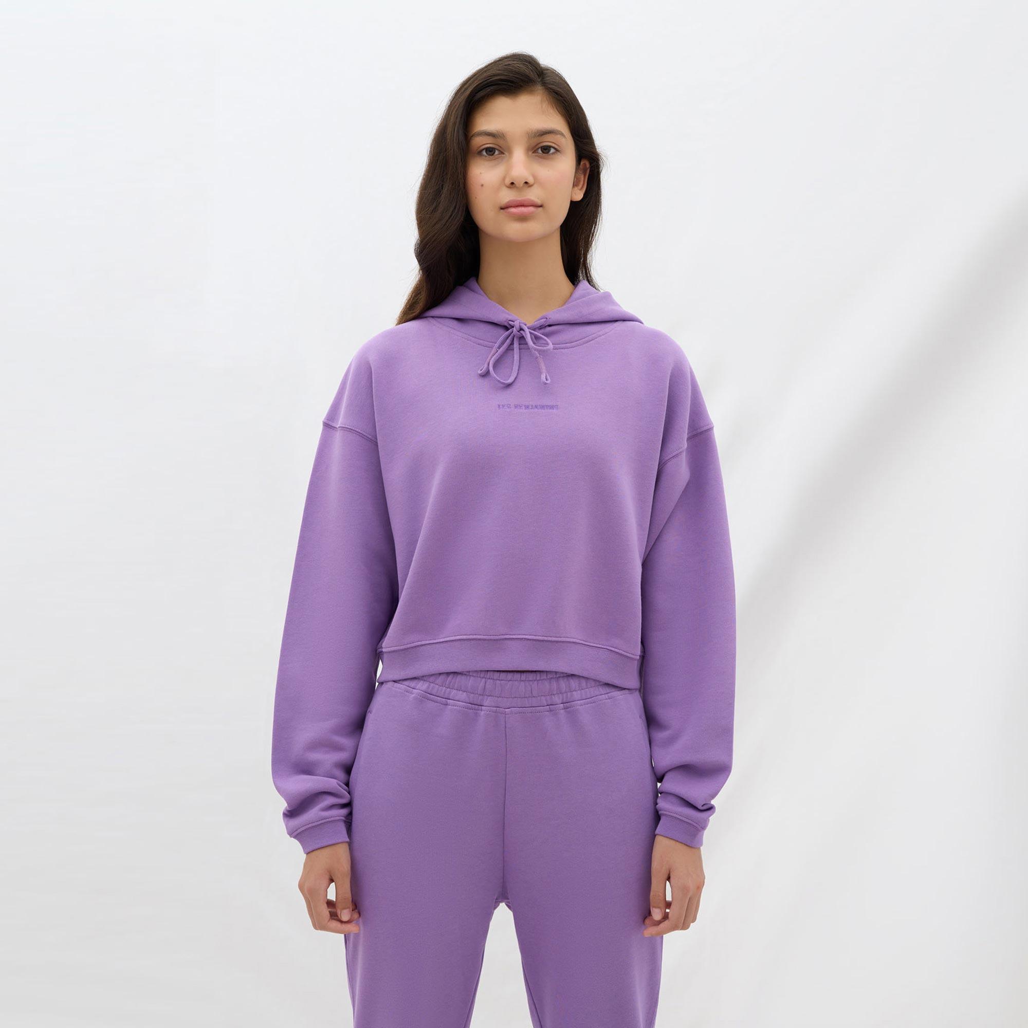 Les Benjamins Essential Kadın Mor Hoodie