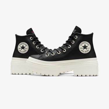  Converse Chuck Taylor All Star Lugged Heel Kadın Siyah Deri Platform Bot