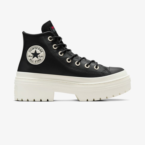  Converse Chuck Taylor All Star Lugged Heel Kadın Siyah Deri Platform Bot