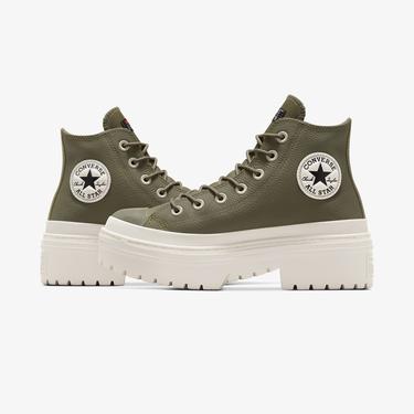  Converse Chuck Taylor All Star Lugged Heel Unisex Yeşil Deri Platform Bot