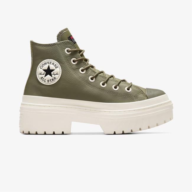  Converse Chuck Taylor All Star Lugged Heel Unisex Yeşil Deri Platform Bot