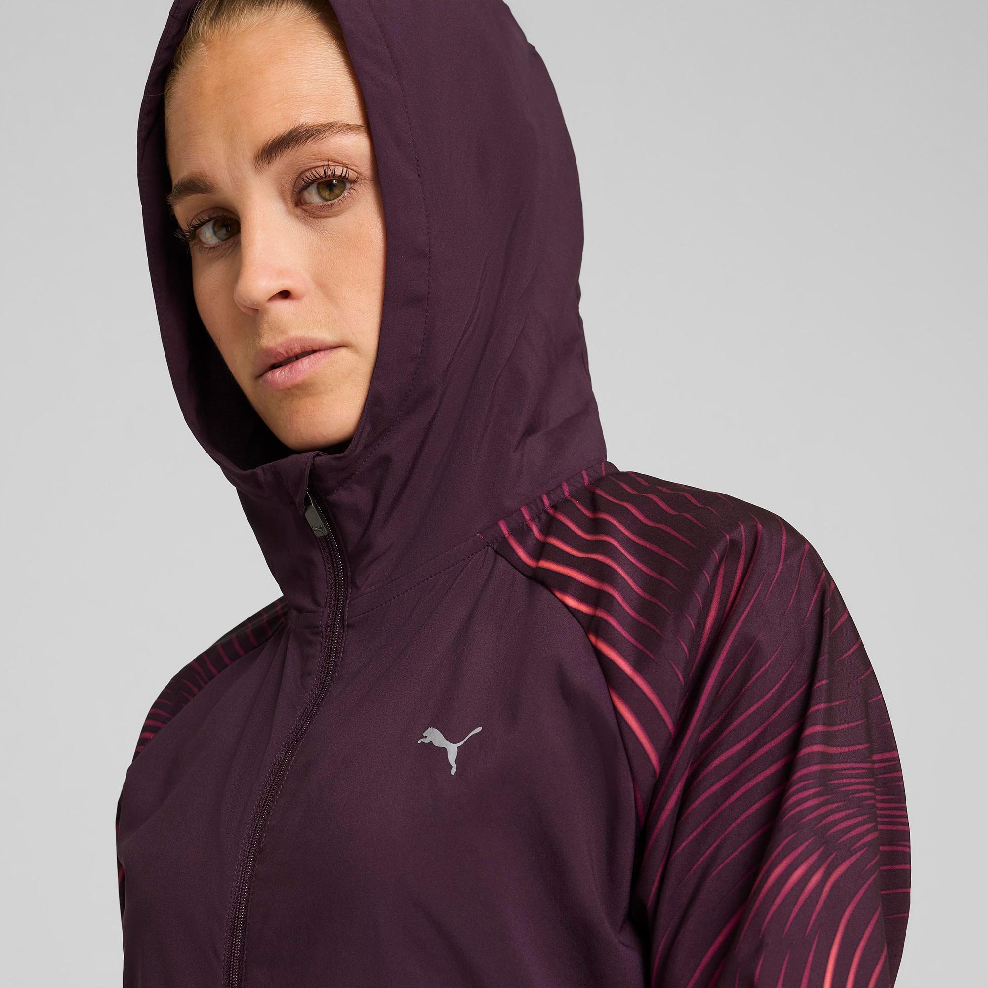 Puma Velocity Printed Kadın Bordo Koşu Ceketi