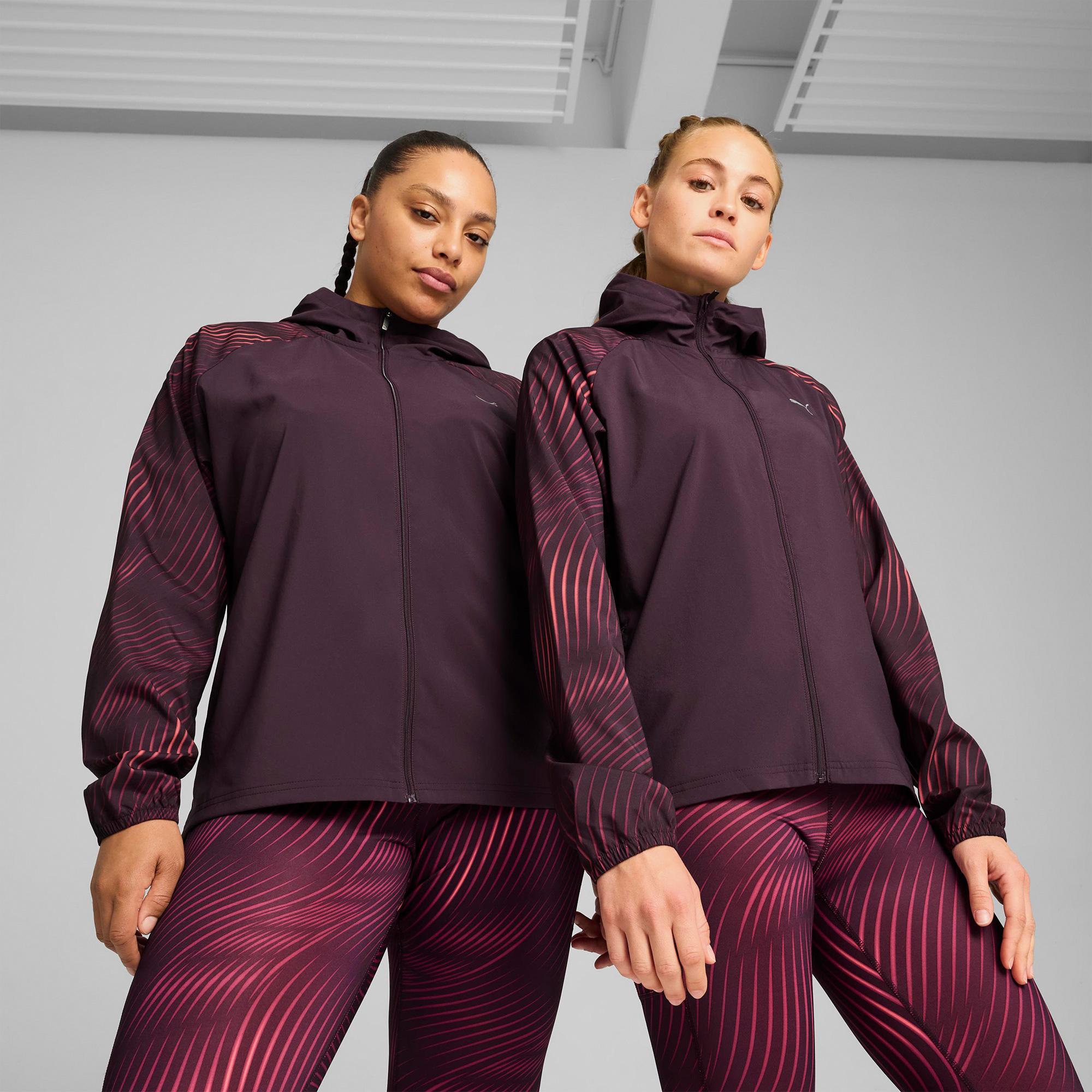 Puma Velocity Printed Kadın Bordo Koşu Ceketi