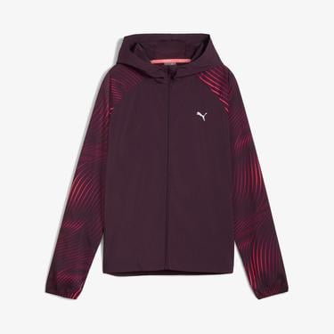  Puma Velocity Printed Kadın Bordo Koşu Ceketi