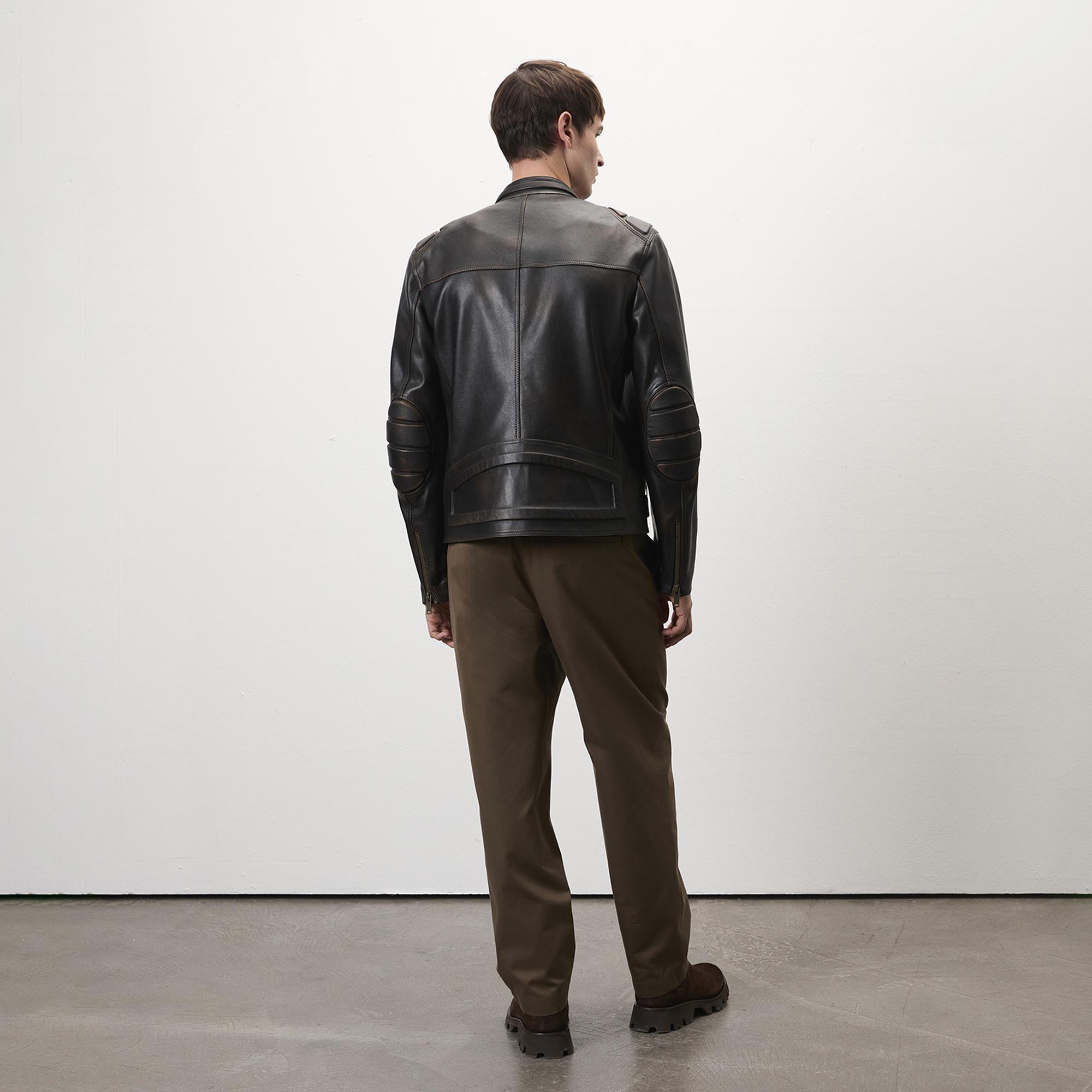 Edessa Gri Erkek Deri Mont