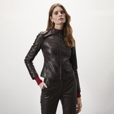  Alenna Kahve Kadın Deri Ceket