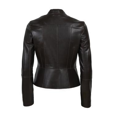  Alenna Kahve Kadın Deri Ceket