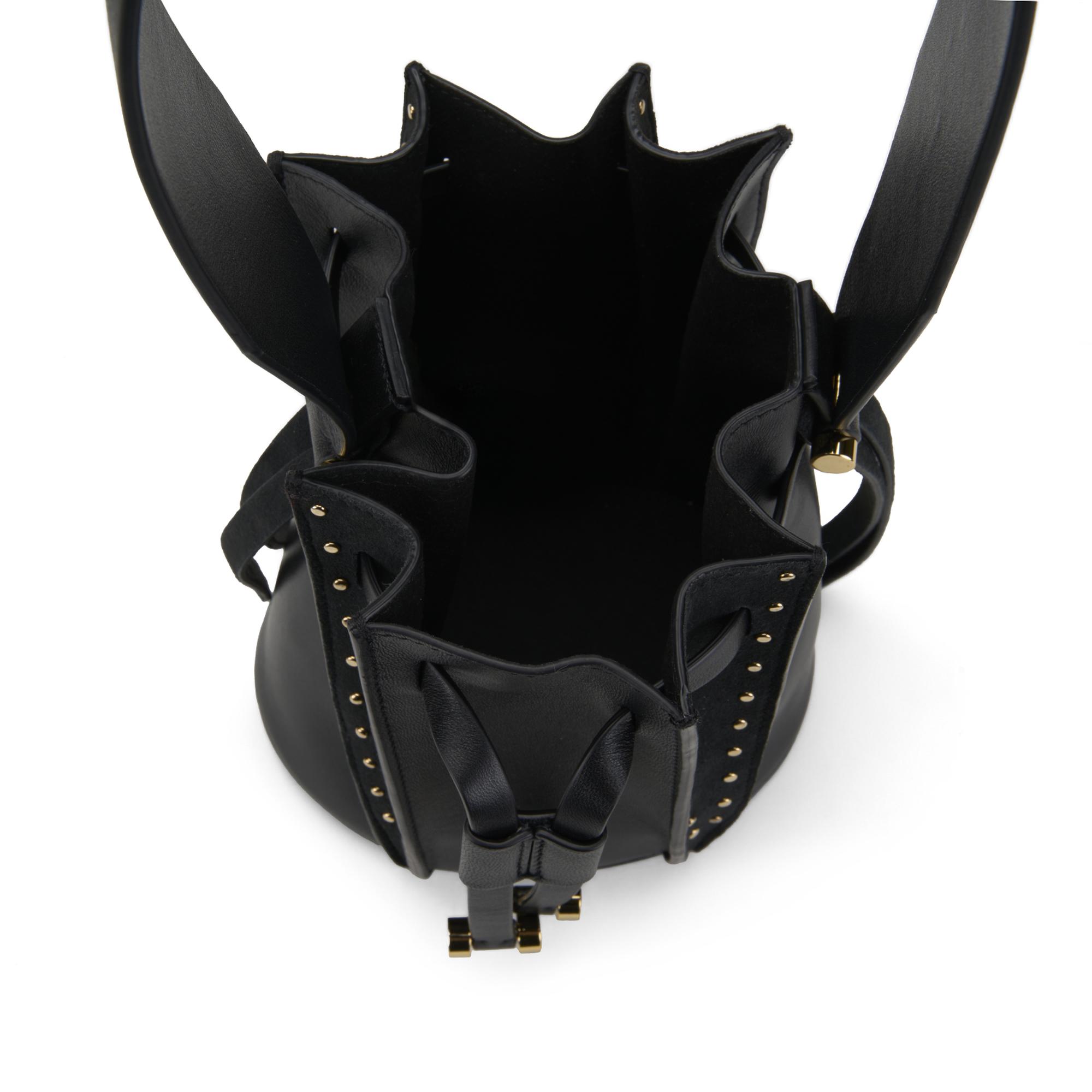 Lesi Siyah Kadın Deri Omuz Çantası