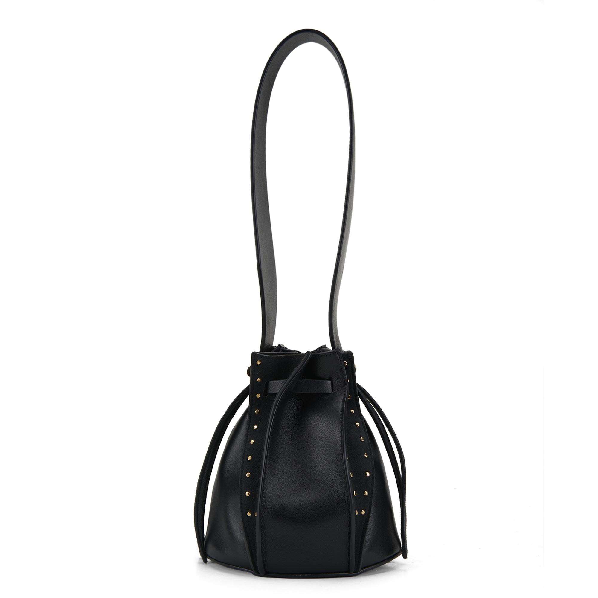 Lesi Siyah Kadın Deri Omuz Çantası