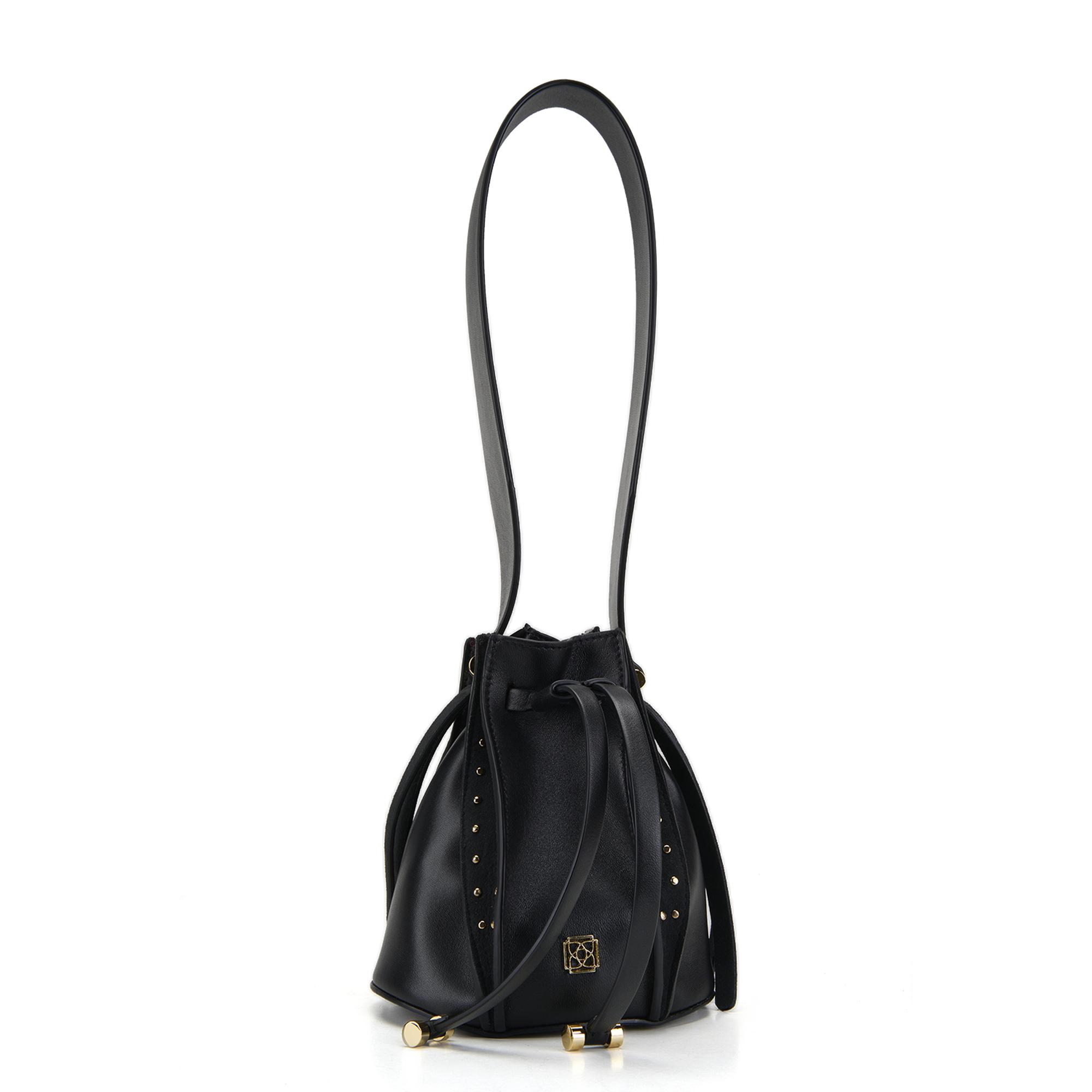 Lesi Siyah Kadın Deri Omuz Çantası