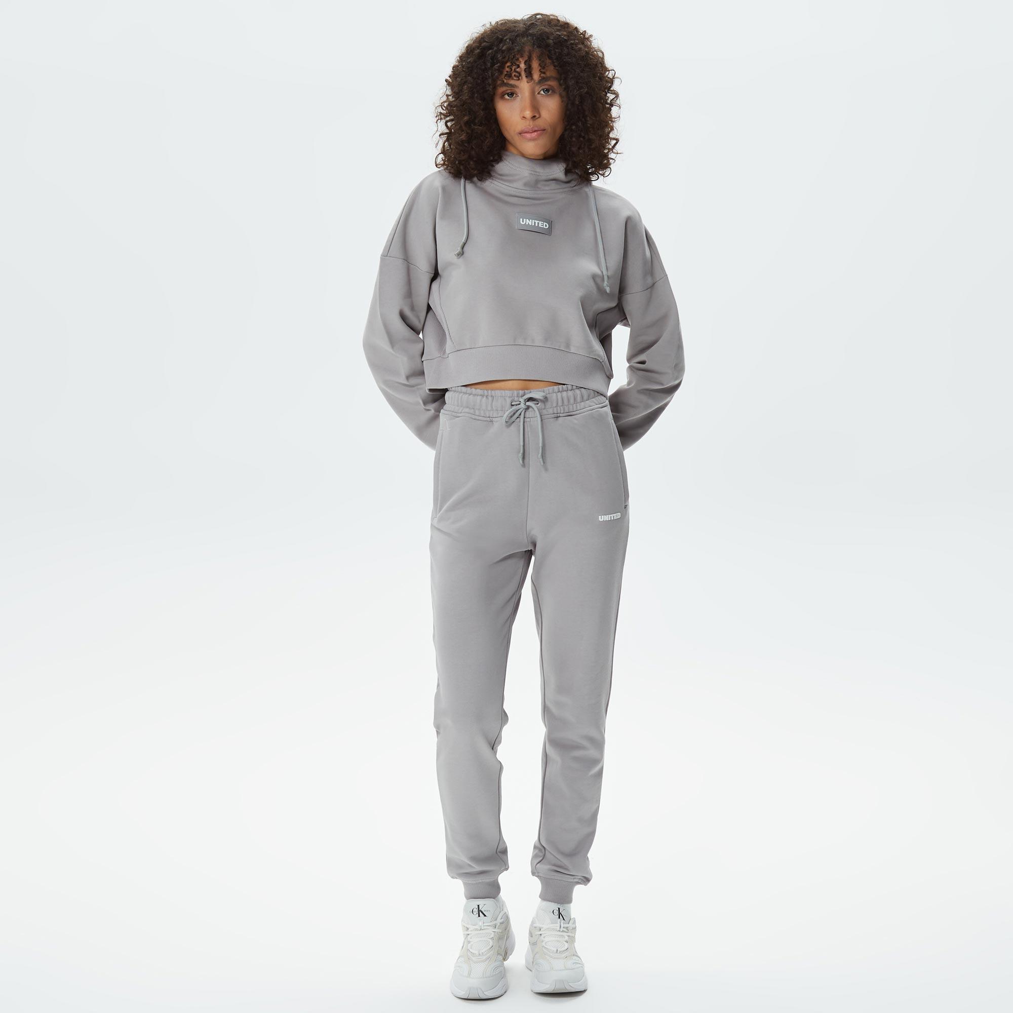 United4 Classic Kadın Gri Hoodie