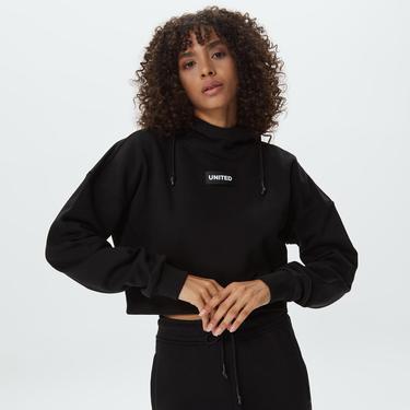  UNITED4 Classic Kadın Siyah Hoodie