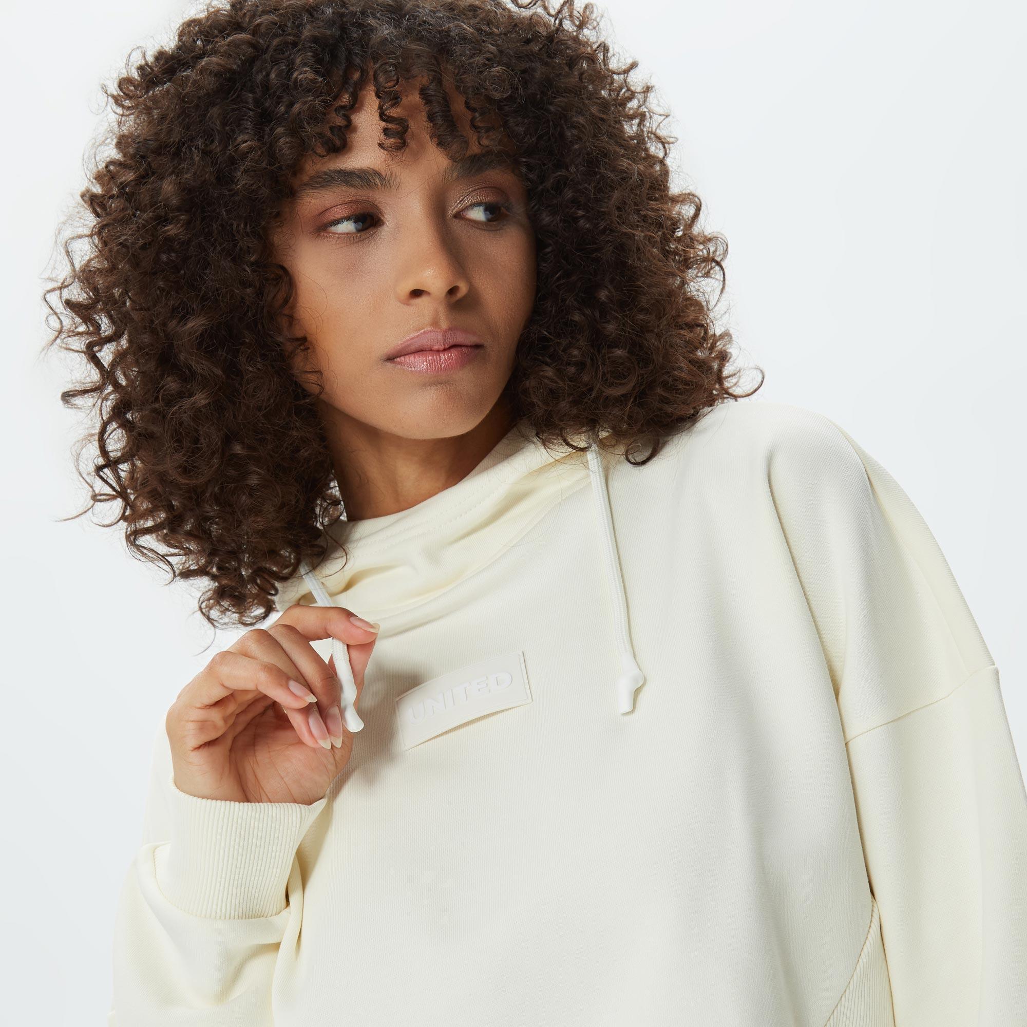 UNITED4 Classic Kadın Beyaz Hoodie