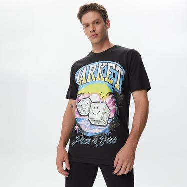  Market Smiley Pair of Dice Erkek Siyah T-Shirt