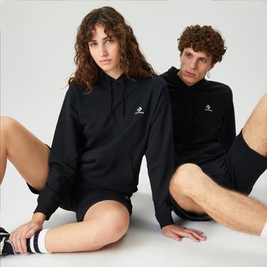 Converse Go-To Embroidered Star Chevron Unisex Siyah Hoodie