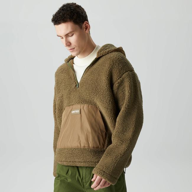  UNITED4 Classic Erkek Haki Hoodie
