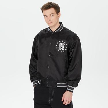  HUF Galactic Stack Baseball Erkek Siyah Ceket