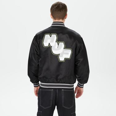  HUF Galactic Stack Baseball Erkek Siyah Ceket