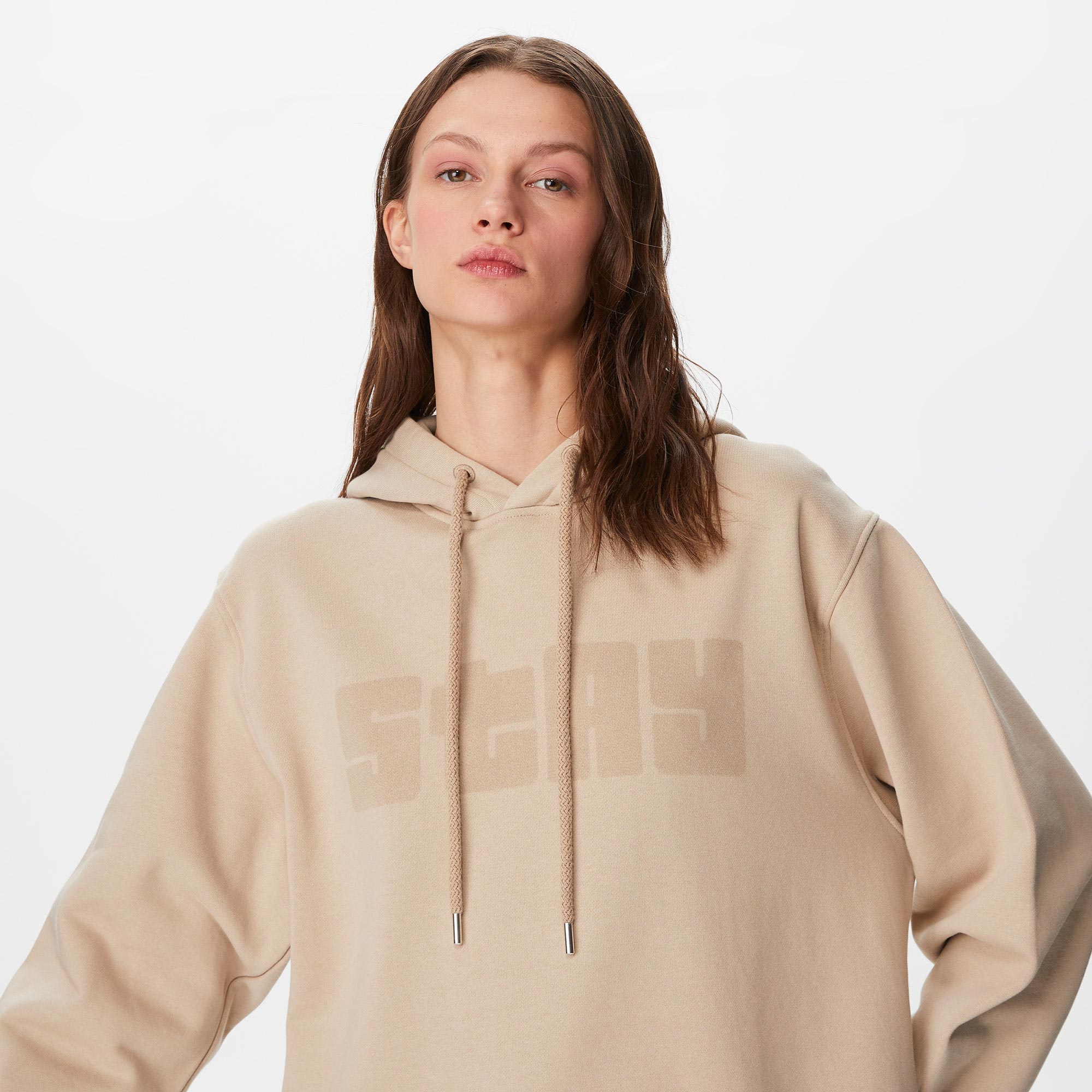 The Stay Line Etheral Unisex Bej Hoodie