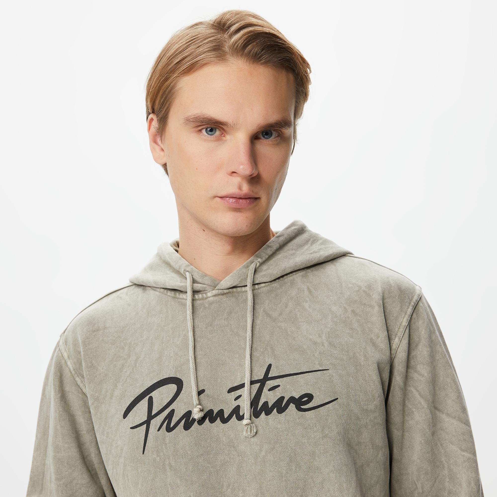Primitive Nuevo Acid Washed Erkek Bej Hoodie