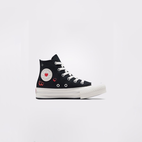  Converse Chuck Taylor All Star Eva Lift Y2K Heart Çocuk Siyah Platform Sneaker