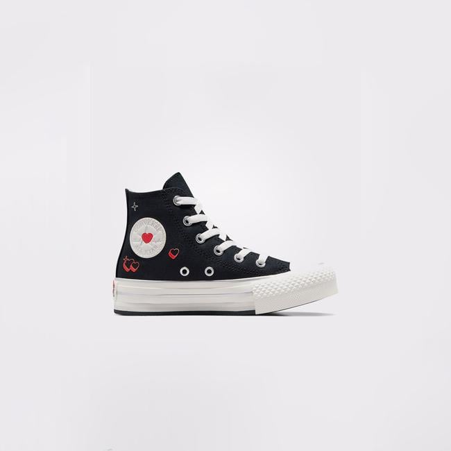  Converse Chuck Taylor All Star Eva Lift Y2K Heart Çocuk Siyah Platform Sneaker