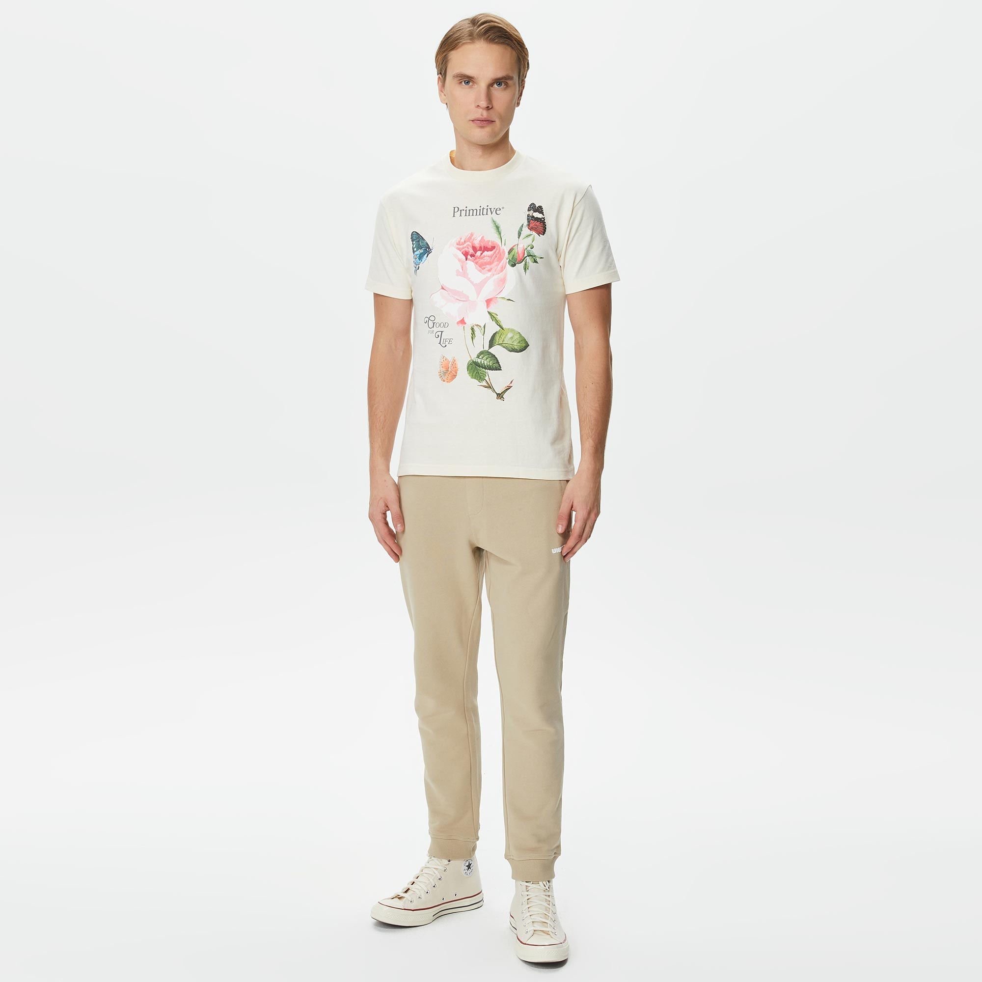 Primitive Essence Erkek Krem T-Shirt