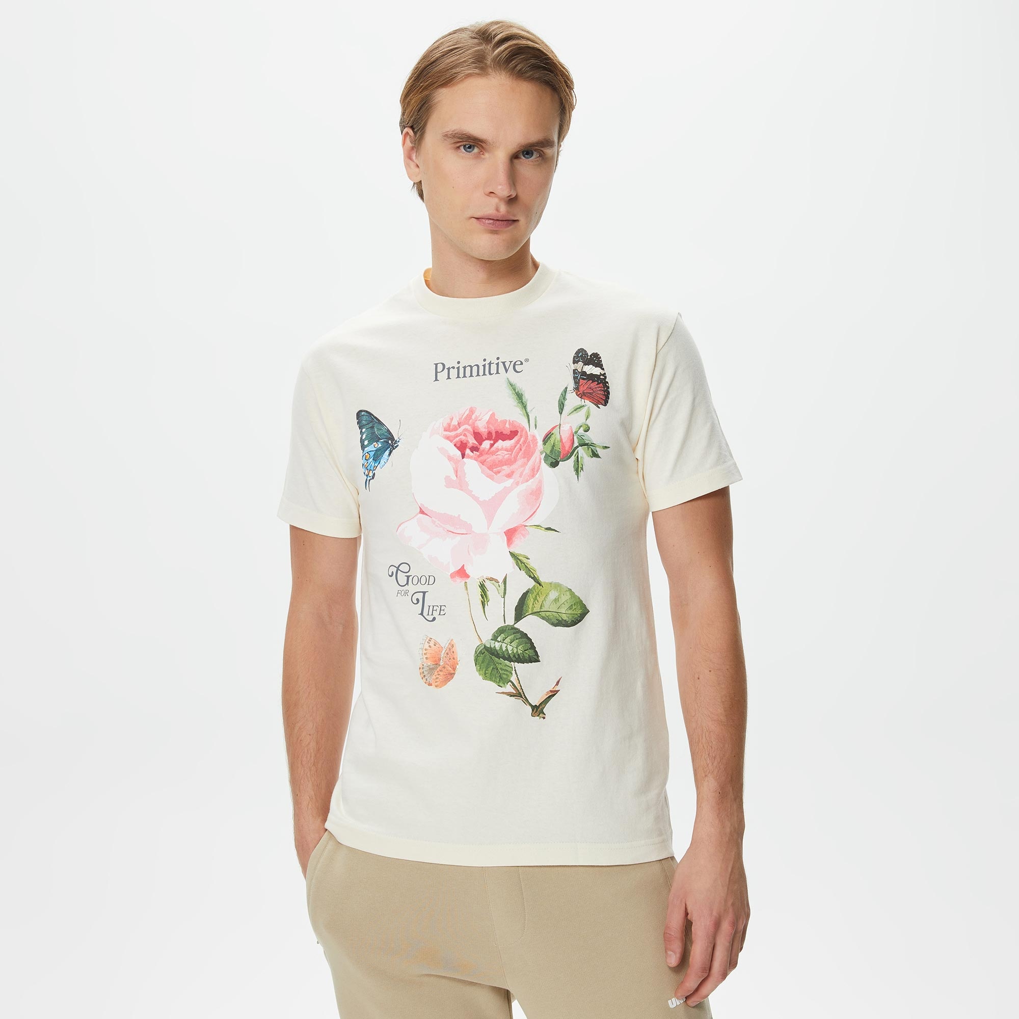 Primitive Essence Erkek Krem T-Shirt