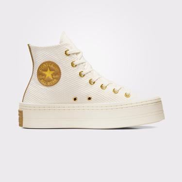  Converse Chuck Taylor All Star Modern Lift Corduroy Unisex Krem Platform Sneaker
