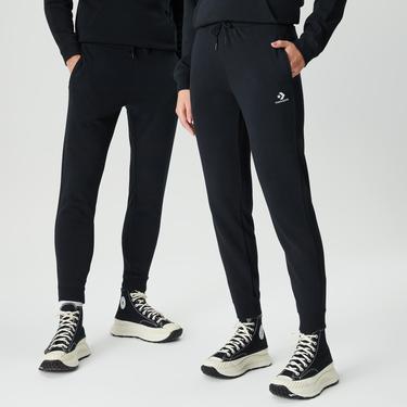  Converse Go-To Embroidered Star Chevron Unisex Siyah Eşofman Altı