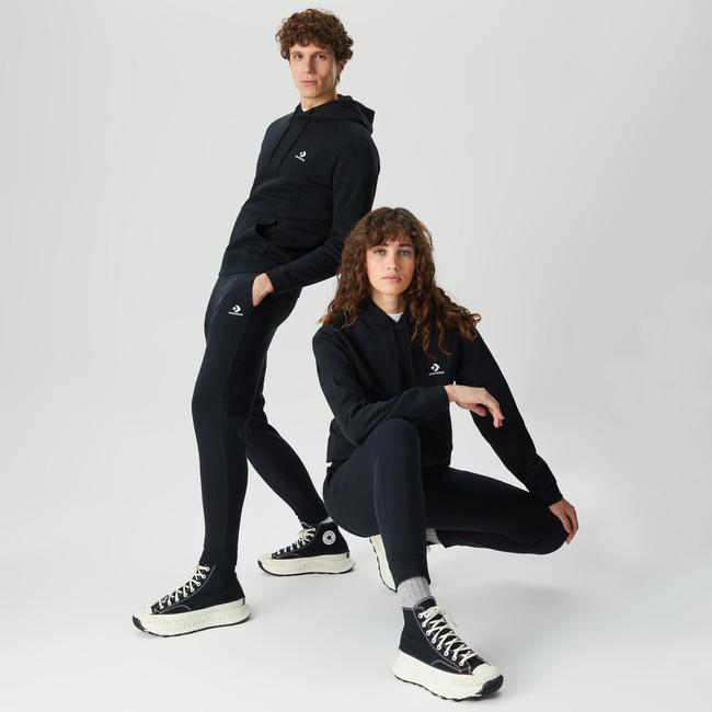  Converse Go-To Embroidered Star Chevron Unisex Siyah Eşofman Altı