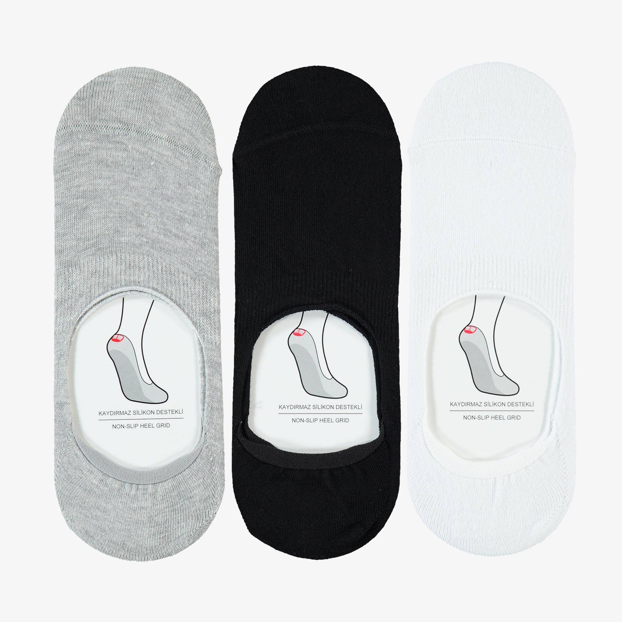  UNITED4 Erkek Beyaz/Siyah/Gri 3'lü Çorap