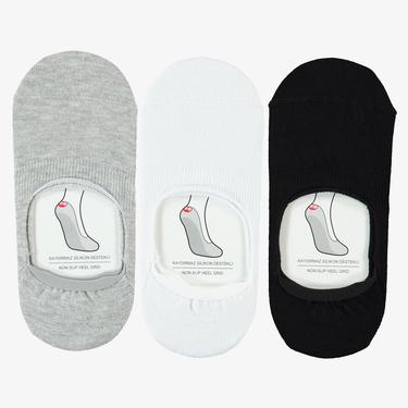  UNITED4 Kadın Beyaz/Siyah/Gri 3'lü Çorap