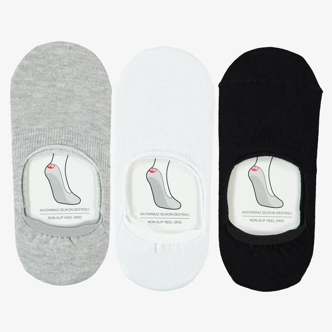 UNITED4 Kadın Beyaz/Siyah/Gri 3'lü Çorap