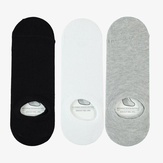 UNITED4 Erkek Beyaz/Siyah/Gri 3'lü Çorap