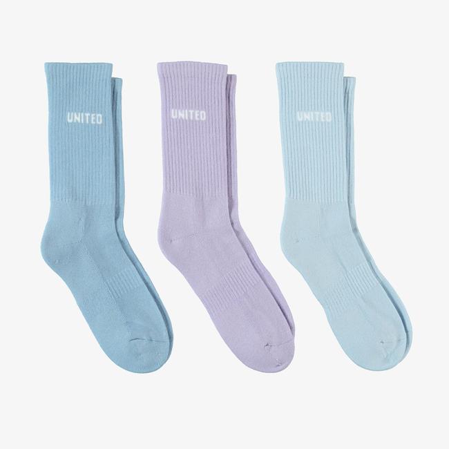  UNITED4 Kadın Mavi/Lila 3'lü Çorap