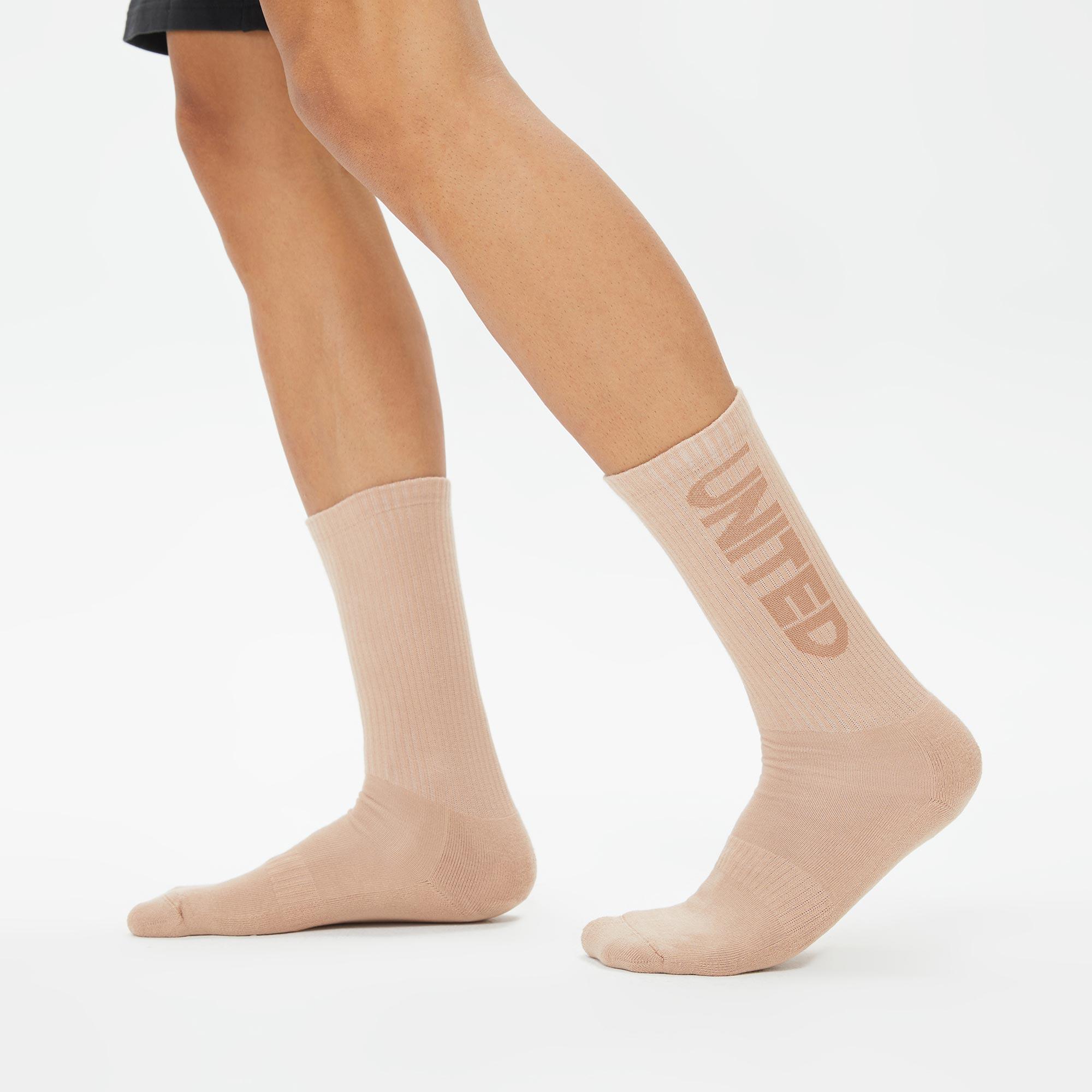 UNITED4 Unisex Gri/Krem 3'lü Çorap