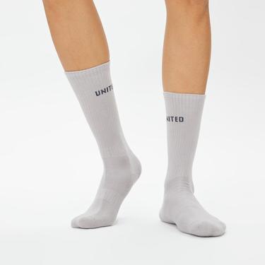  UNITED4 Unisex Beyaz/Siyah/Gri 3'lü Çorap